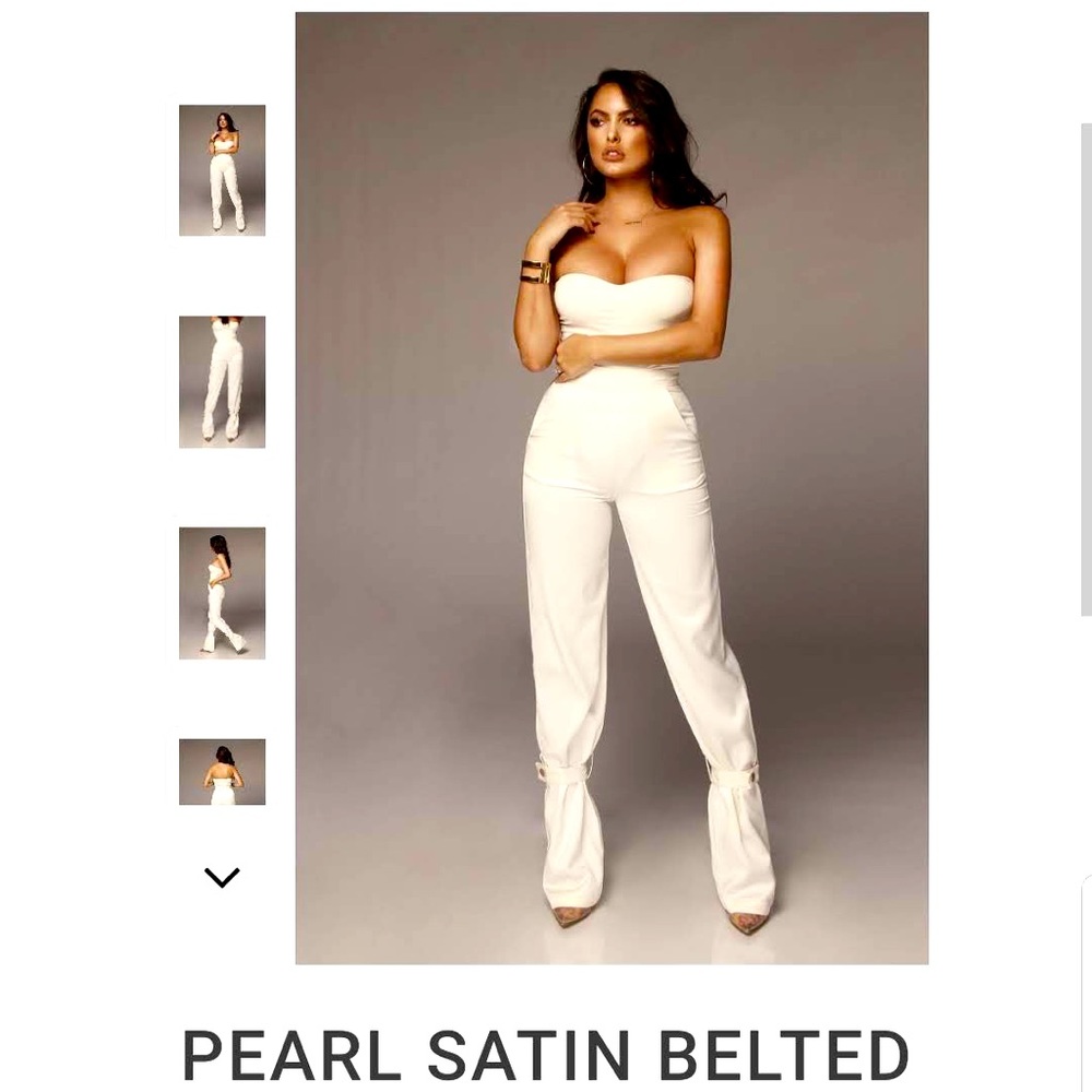 Pearl Satin belted pants